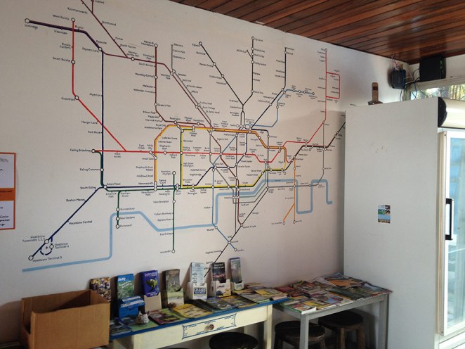 Castle Tam's lounge wall: the London tube map