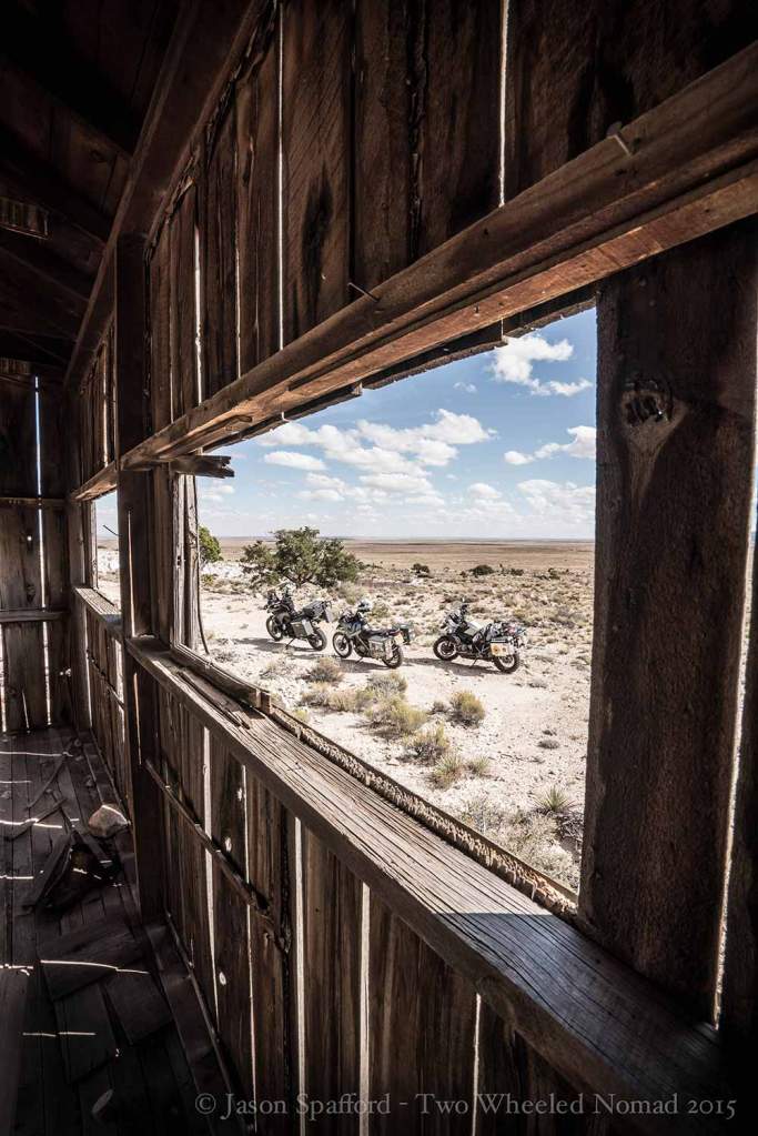 Inside an abandoned hut near Meteor Crater on the back trails