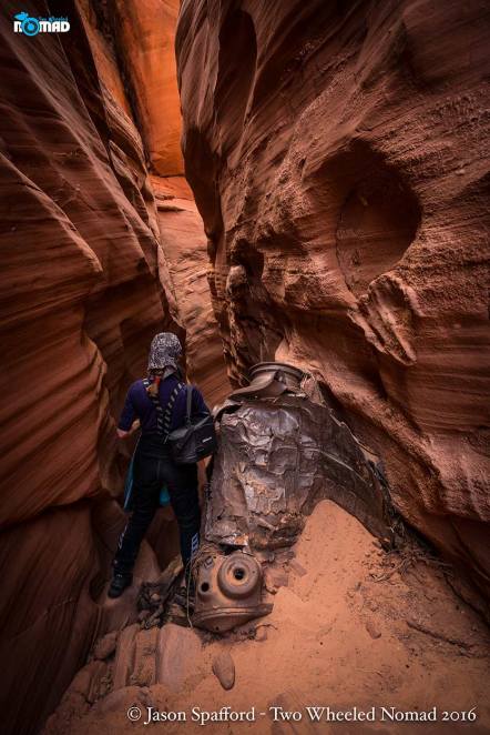 Beware of flash floods in slot canyons--reminds me of the movie '127 hours'...